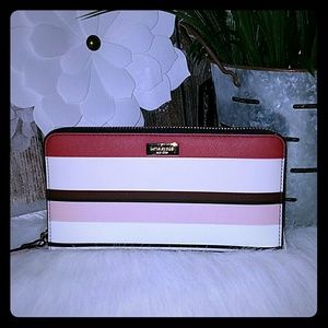 Kate spade berber stripe laurel way neda wallet